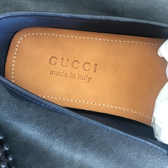 Gucci midnight blue loafers with Web NWT - Picture 4 of 8